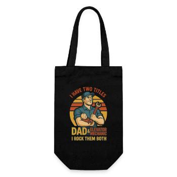 Funny Elevator Inspector Dad And Elevator Mechanic - Gift Bag for Bottles - black - Front