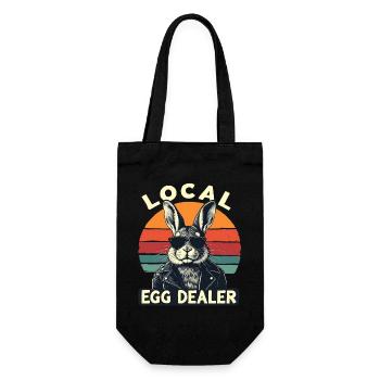 marchand d’œufs local lapin rétro - Sac à bouteille - noir - Devant