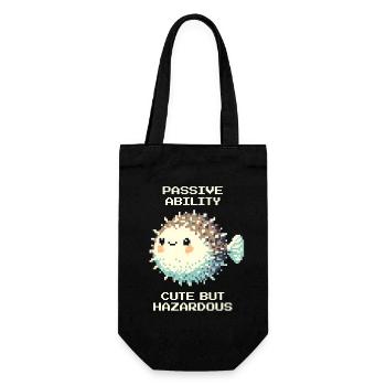 Passiv: süß, doch gefährlich | Kugelfisch - Gift Bag for Bottles - black - Front