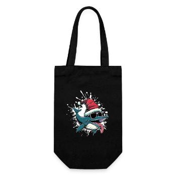 Baleine Noël Drôle - Sac à bouteille - noir - Devant