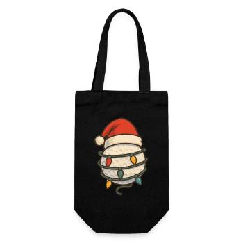 Christmas Golf Ball Santa Hat Lights Fun - Gift Bag for Bottles - black - Front