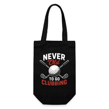 Never Old To Go Clubbing Funny Golf Design - Gift Bag for Bottles - black - Front
