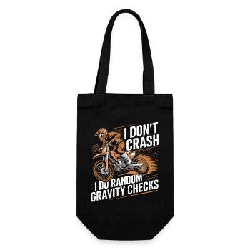 Random Gravity Checks Motocross - Gift Bag for Bottles - black - Front