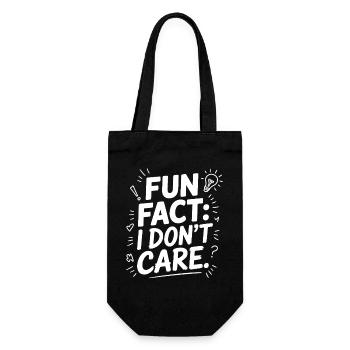 Fun Fact I don't care - Gift Bag for Bottles - black - Front
