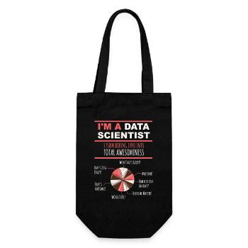 I'm a Data Scientist Boring Info into Awesomeness - Gift Bag for Bottles - black - Front