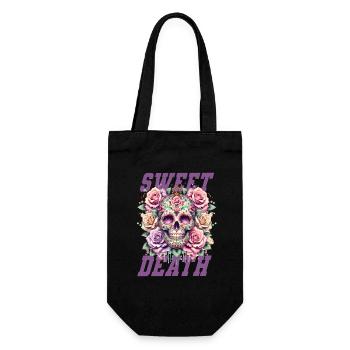 Flowers Skull Beauty Bloom - Gift Bag for Bottles - black - Front