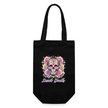 Flowers Skull Beauty Bloom - Gift Bag for Bottles - black - Front