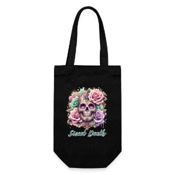 Flowers Skull Beauty Bloom - Gift Bag for Bottles - black - Front