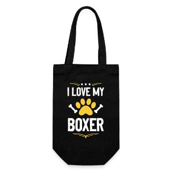 J’adore mon boxer - Sac à bouteille - noir - Devant