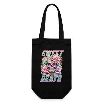 Flowers Skull Beauty Bloom - Gift Bag for Bottles - black - Front
