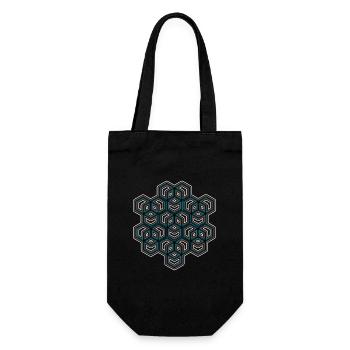 Geometric Cube Pattern Festival Party Yoga Om - Gift Bag for Bottles - black - Front