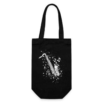 Saxophone Jazz Saxophonist Orchestra Musicians - Gift Bag for Bottles - black - Front