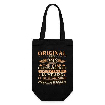 Original 2010 Vintage - 16th Birthday - Gift Bag for Bottles - black - Front