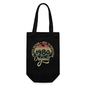 Dezember 1980 - Legende Seit Dezember 1980 - Geschenkbeutel für Flaschen - Schwarz - Vorne