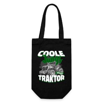 Cool Guys Driving Tractor Farmer Village Kid Tractor - Gift Bag for Bottles - black - Front