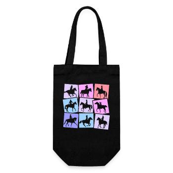 Horse Riding Rider Horses Women Children Girls - Gift Bag for Bottles - black - Front