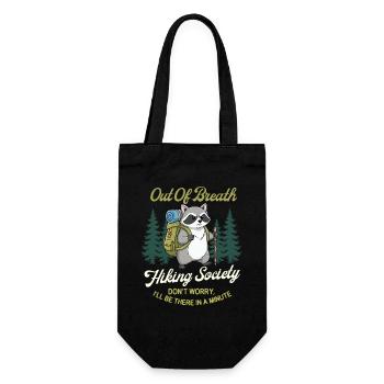 Out Of Breath Wandern Society Trail Humor Outdoor - Geschenkbeutel für Flaschen - Schwarz - Vorne