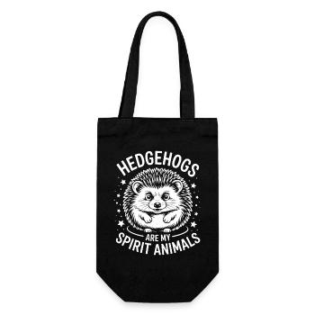 Hedgehog Saying Funny Hedgehog Gift - Gift Bag for Bottles - black - Front