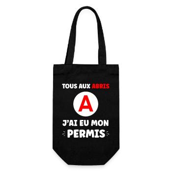 Humour j'ai mon permis de conduire - Sac à bouteille - noir - Devant