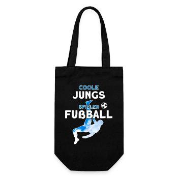 COOLE JUNGS SPIELEN FUßBALL - Geschenkbeutel für Flaschen - Schwarz - Vorne