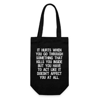 it hurts when you go through something that kills - Gift Bag for Bottles - black - Front