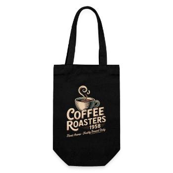 Vintage Kaffee Werbung - Geschenkbeutel für Flaschen - Schwarz - Vorne