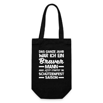 Jahr Braver Mann Feste Dorf Lustiger Schützenfest - Geschenkbeutel für Flaschen - Schwarz - Vorne