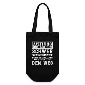 Schwer Erziehbar Lustiger Schützenfest Spruch - Geschenkbeutel für Flaschen - Schwarz - Vorne