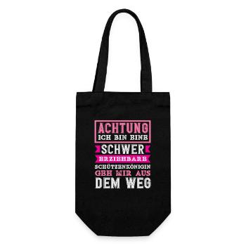 Frauen Schwer Erziehbar Lustiger Schützenfest - Geschenkbeutel für Flaschen - Schwarz - Vorne