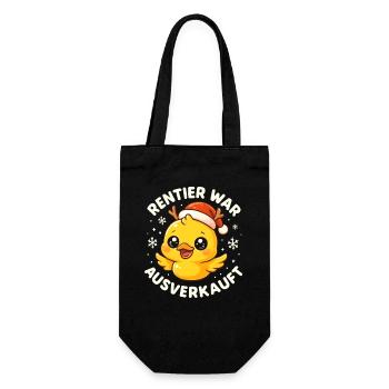 Weihnachten Spruch Humor Ente Lustig Rentier - Geschenkbeutel für Flaschen - Schwarz - Vorne
