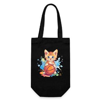 Ballon de chat dans le style du basket-ball - Sac à bouteille - noir - Devant