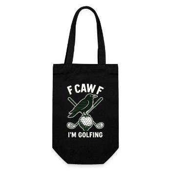 F Caw F I'm Golfing Funny Golf Design - Gift Bag for Bottles - black - Front