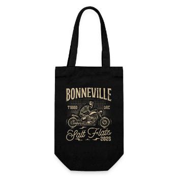 Bonneville Salt Flats Motorcycle Birthday 2025 - Gift Bag for Bottles - black - Front