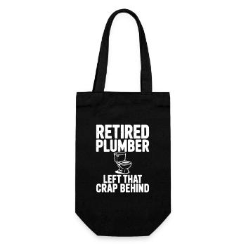 Retired Plumber Left That Crap Behind - Gift Bag for Bottles - black - Front