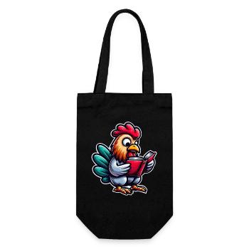 Lire coq en style bande dessinée - Sac à bouteille - noir - Devant