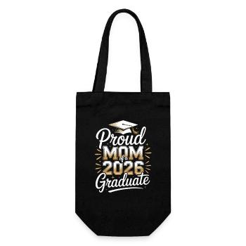 Proud Mom of 2026 Graduate - Gift Bag for Bottles - black - Front