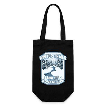 Winterwanderwege endloses Wanderabenteuer - Geschenkbeutel für Flaschen - Schwarz - Vorne