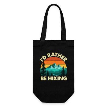 I'd Rather Be Hiking Funny Outdoor Enthusiast - Gift Bag for Bottles - black - Front