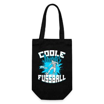 Coole Jungs Spielen Fußball - Geschenkbeutel für Flaschen - Schwarz - Vorne