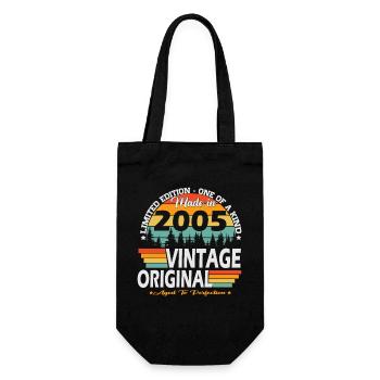 Vintage_2005_Jahrgang_geboren_Retro_Geburtstag_ - Sac à bouteille - noir - Devant