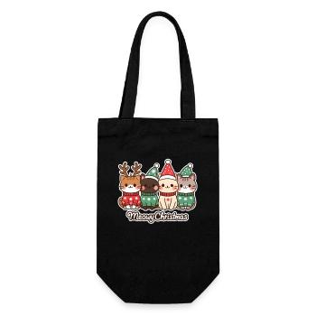 Meowy Christmas Cat Crew, Chatons - Sac à bouteille - noir - Devant