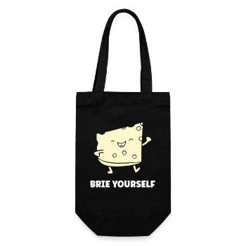 Humor Brie-Käse - Geschenkbeutel für Flaschen - Schwarz - Vorne