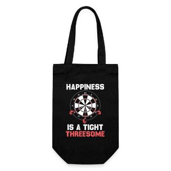 Happiness ist ein enger Dreier - Geschenkbeutel für Flaschen - Schwarz - Vorne