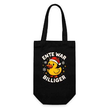 Weihnachten Spruch Humor Ente Lustig Rentier - Geschenkbeutel für Flaschen - Schwarz - Vorne