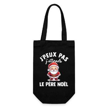 I Can't I'm Waiting for Santa Merry Christmas - Gift Bag for Bottles - black - Front