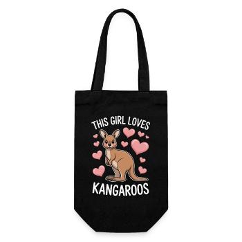 Kangaroo Saying Girl Funny Kangaroo Gift - Gift Bag for Bottles - black - Front