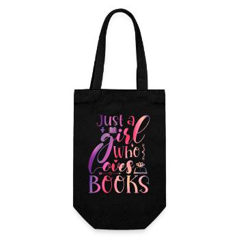 Just a girl who loves books - Gift Bag for Bottles - black - Front