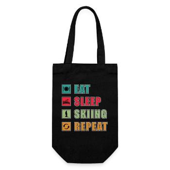 Eat Sleep Repeat Skiing - Gift Bag for Bottles - black - Front