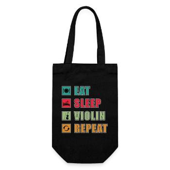Eat Sleep Violin Repeat Grafik - Geschenkbeutel für Flaschen - Schwarz - Vorne