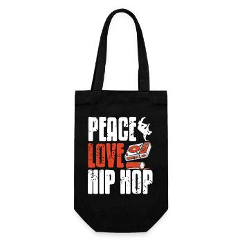Peace Unity Beat Movement Graffiti DJ Bboy Flow - Geschenkbeutel für Flaschen - Schwarz - Vorne